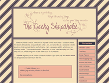 Tablet Screenshot of geekyshopaholic.com